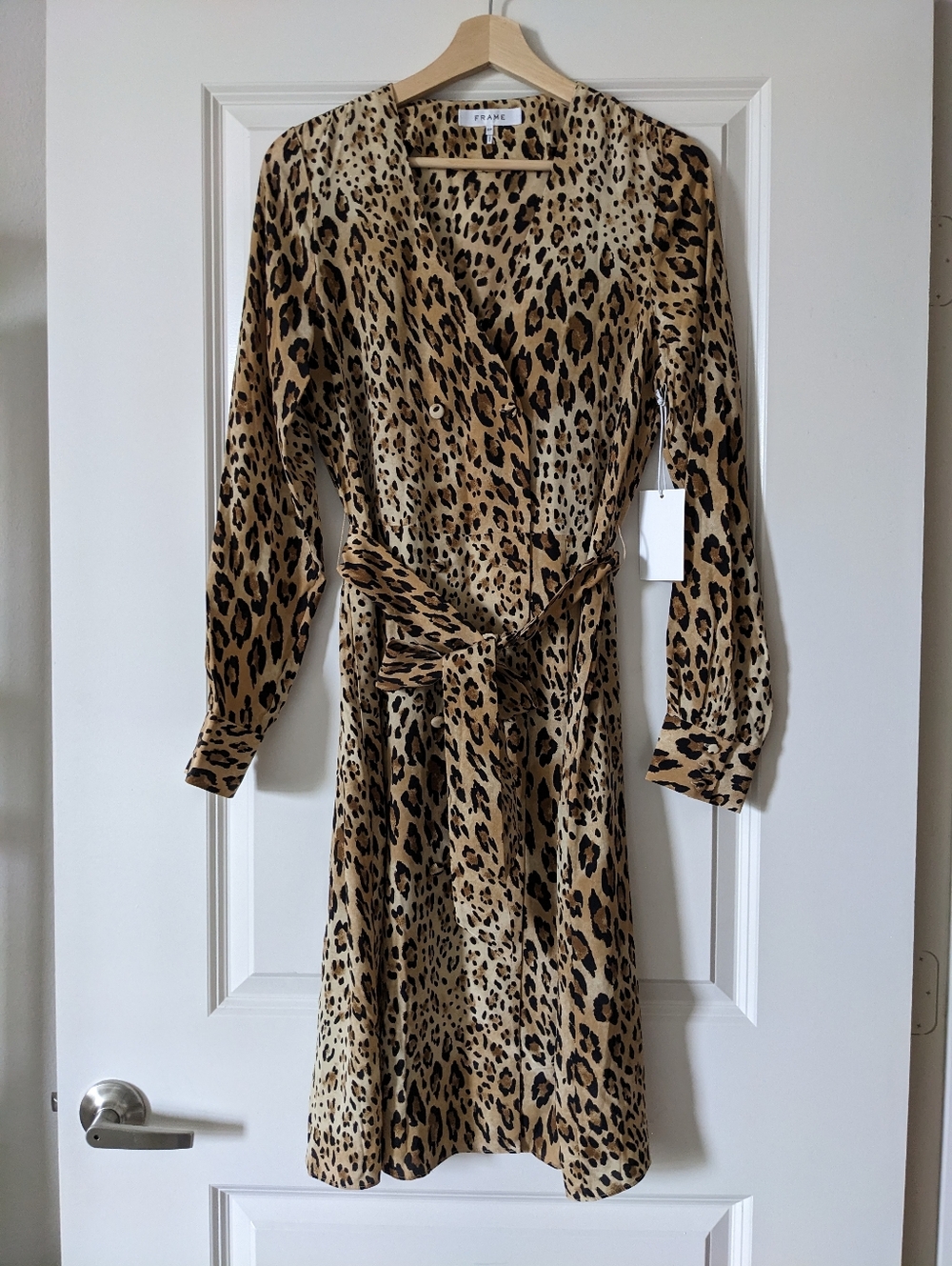 New Frame Silk Leopard Print Dress